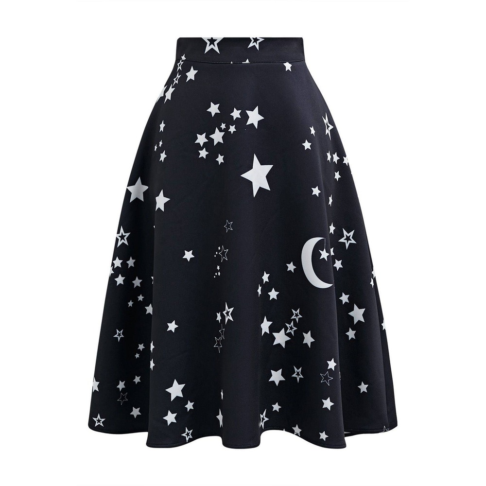 Moon and Star‎ Chickwish Flare Midi Skirt Celestial Witchy 2X New